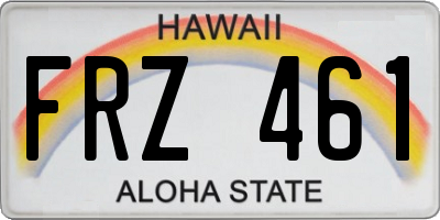 HI license plate FRZ461