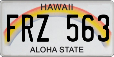 HI license plate FRZ563