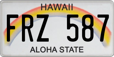 HI license plate FRZ587