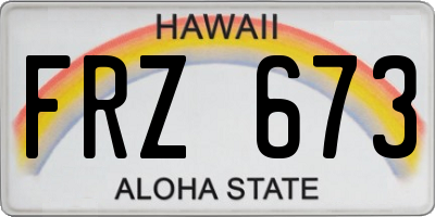 HI license plate FRZ673
