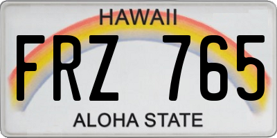 HI license plate FRZ765