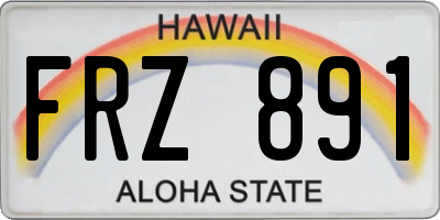 HI license plate FRZ891