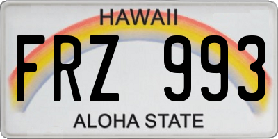 HI license plate FRZ993