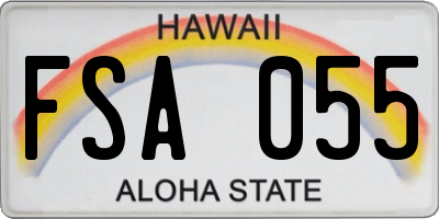 HI license plate FSA055