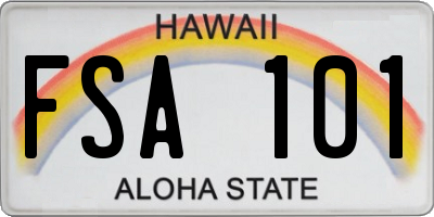 HI license plate FSA101