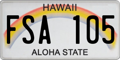 HI license plate FSA105