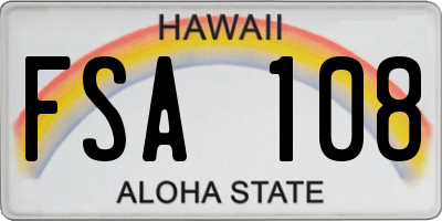 HI license plate FSA108