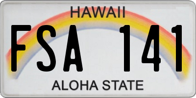 HI license plate FSA141