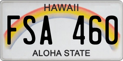 HI license plate FSA460