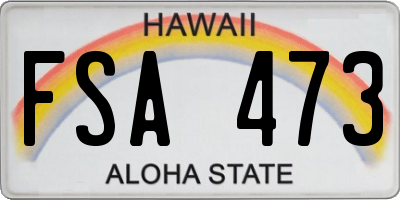 HI license plate FSA473