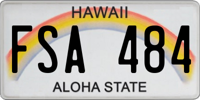 HI license plate FSA484