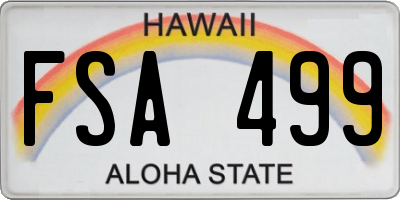 HI license plate FSA499