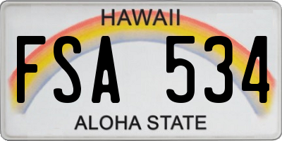 HI license plate FSA534