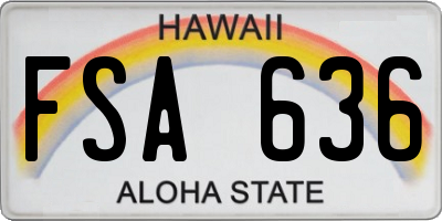 HI license plate FSA636