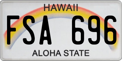 HI license plate FSA696