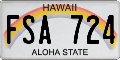 HI license plate FSA724