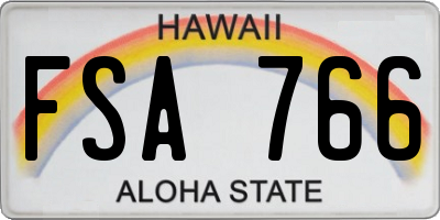 HI license plate FSA766
