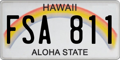 HI license plate FSA811