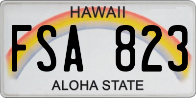 HI license plate FSA823