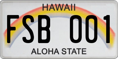 HI license plate FSB001