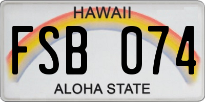 HI license plate FSB074