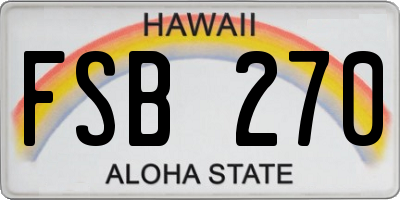 HI license plate FSB270