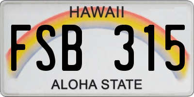 HI license plate FSB315