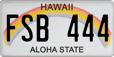 HI license plate FSB444