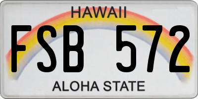 HI license plate FSB572