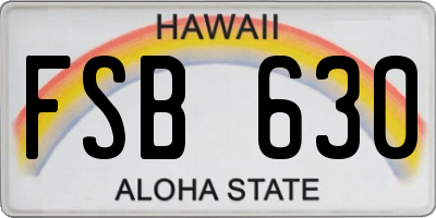 HI license plate FSB630