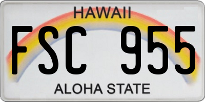 HI license plate FSC955