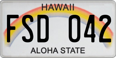 HI license plate FSD042