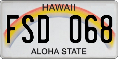 HI license plate FSD068