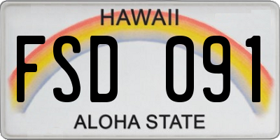 HI license plate FSD091