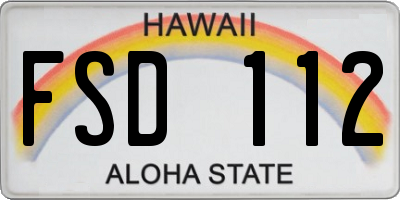 HI license plate FSD112