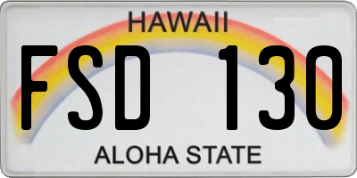 HI license plate FSD130