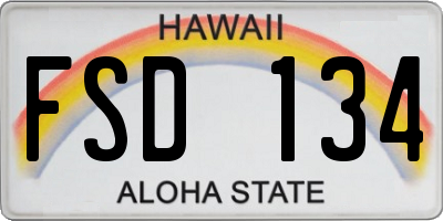 HI license plate FSD134