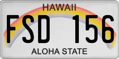 HI license plate FSD156