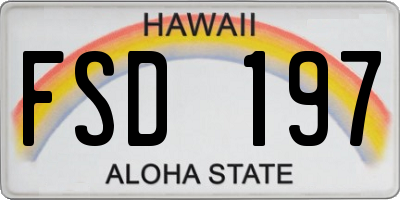 HI license plate FSD197