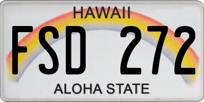 HI license plate FSD272