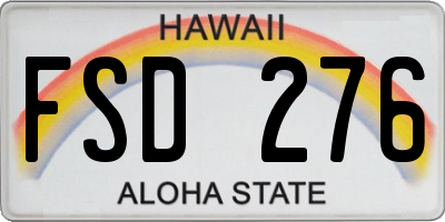 HI license plate FSD276