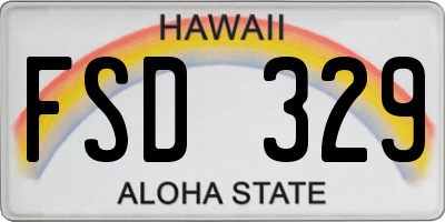 HI license plate FSD329