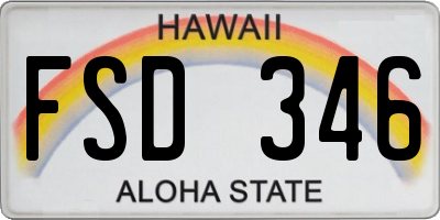 HI license plate FSD346