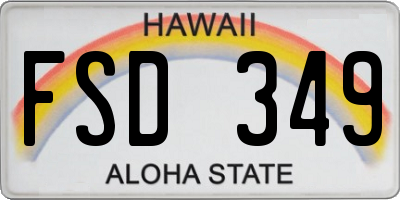 HI license plate FSD349