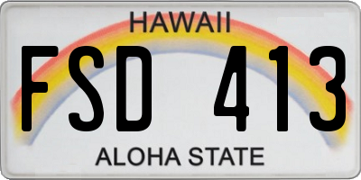 HI license plate FSD413