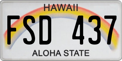 HI license plate FSD437