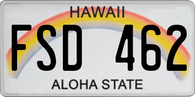 HI license plate FSD462