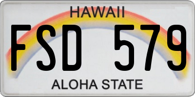 HI license plate FSD579
