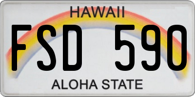 HI license plate FSD590