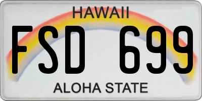 HI license plate FSD699